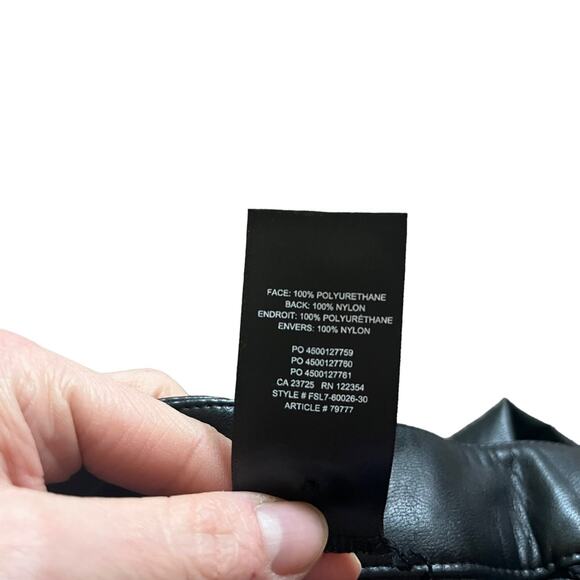 Wilfred Aritizia Faux Leather Moto Pants Skinny Straight Vegan Black Edgy Size 2 - Picture 6 of 6